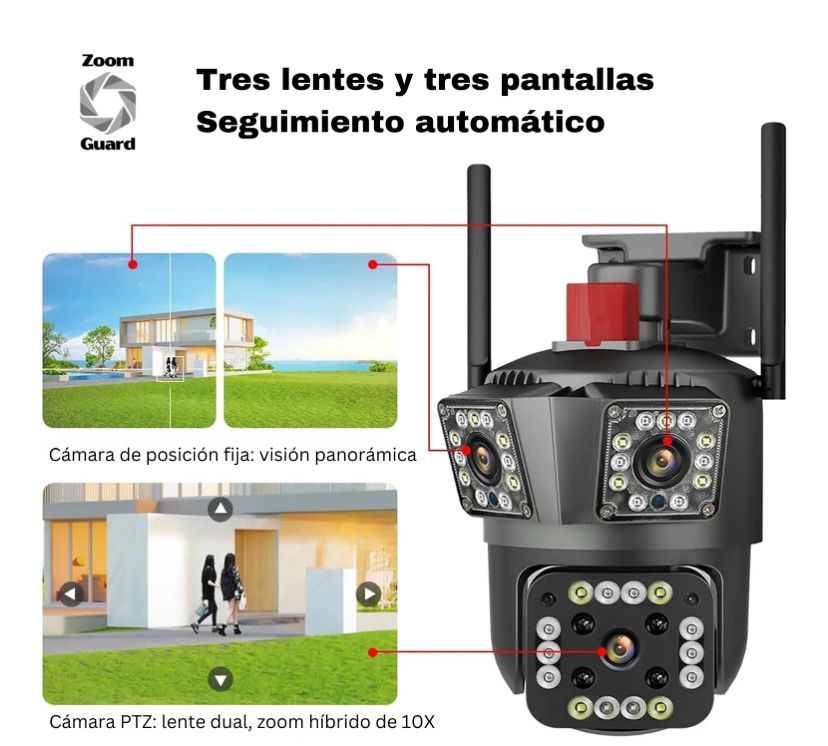 VigiMax 3L CAMARA DE SEGURIDAD  3 LENTES WIF - COMPRA UNO Y LLÉVATE OTRO CON 50% DE DESCUENTO