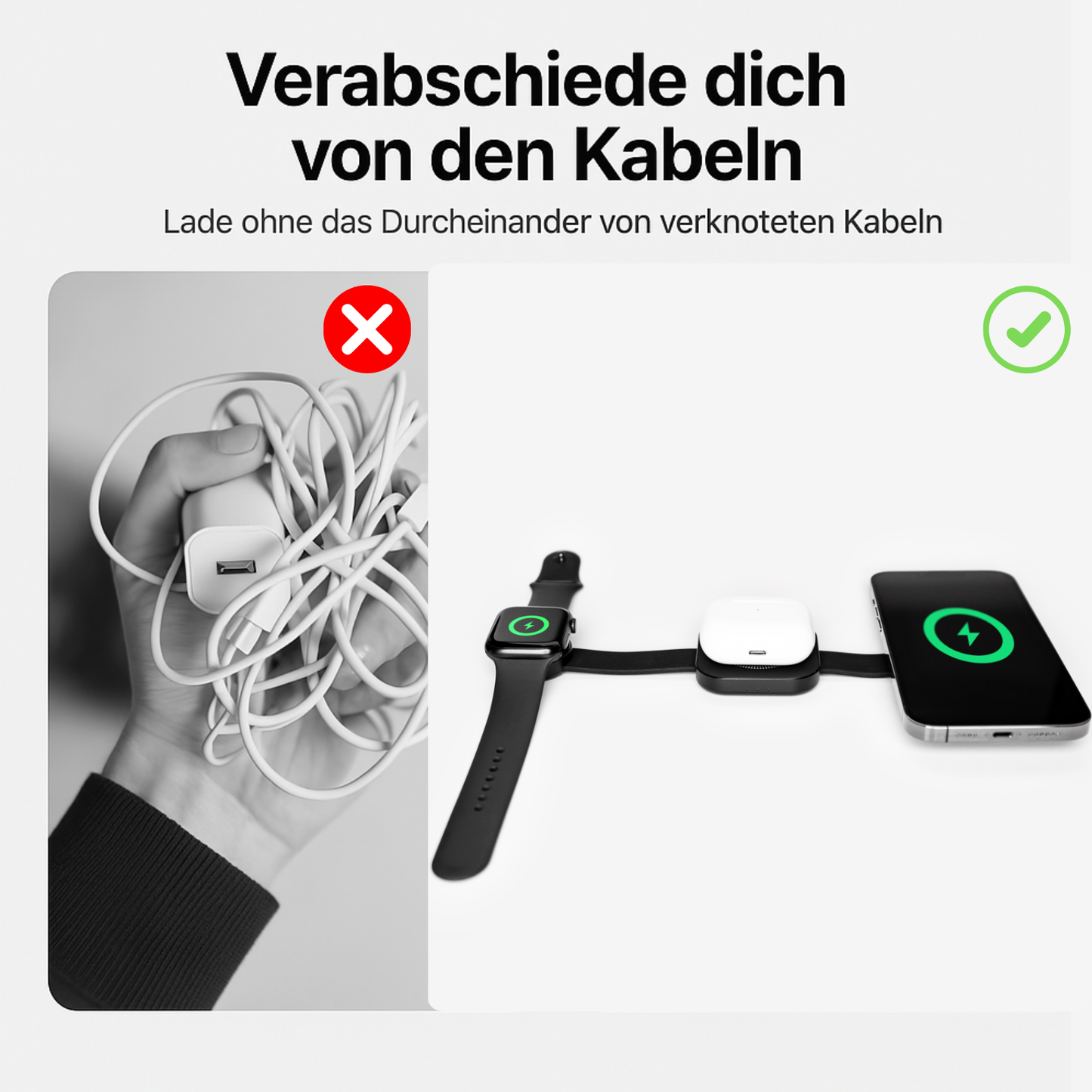 AdarGo! - kabelloses & 3-in-1 Faltbares Ladepad